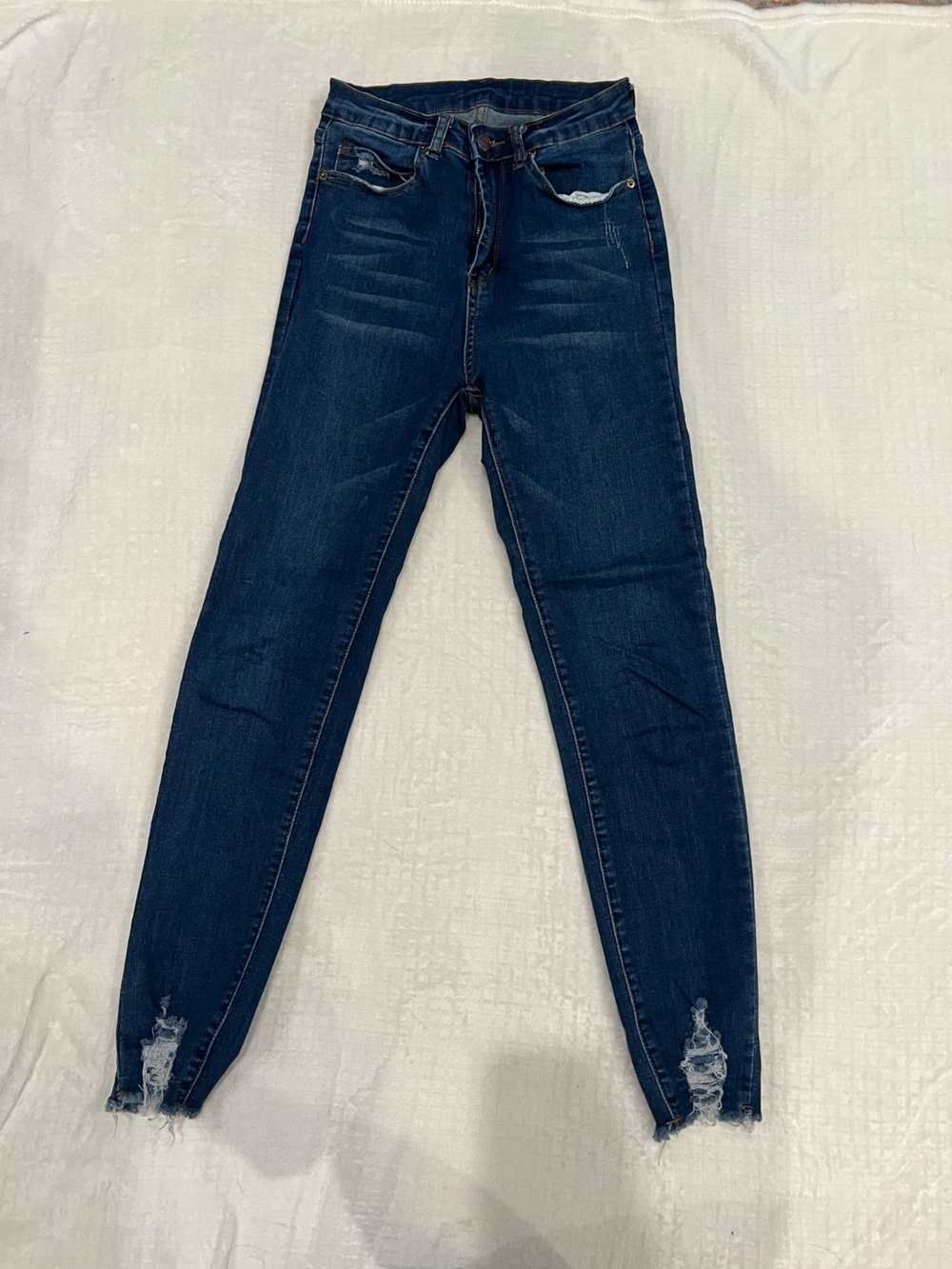 SHEIN Dark Indigo High-Rise Skinny Jeans